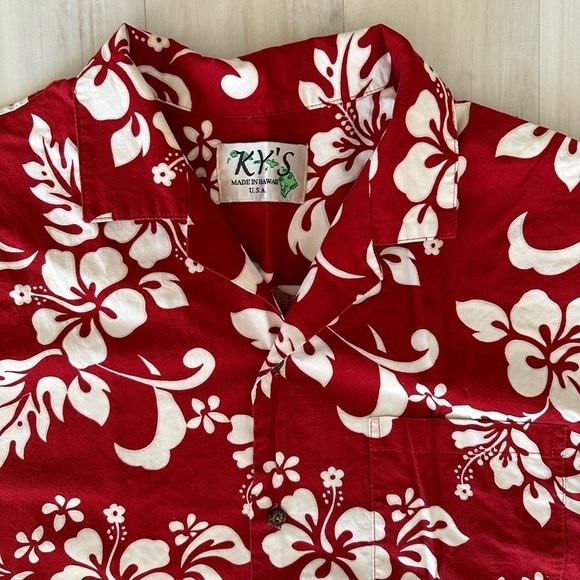 Ky’s Red Button Down Hawaiian Shirt - Picture 2 of 5